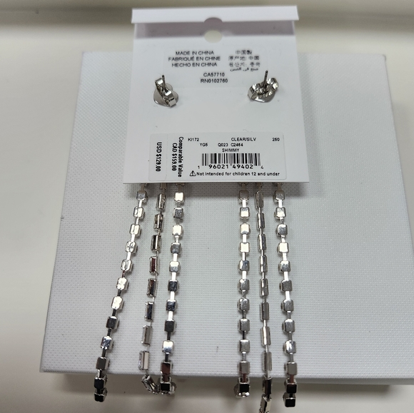 NWT Kate Spade Silver-Tone Shimmy Fringe Earrings - Picture 7 of 8